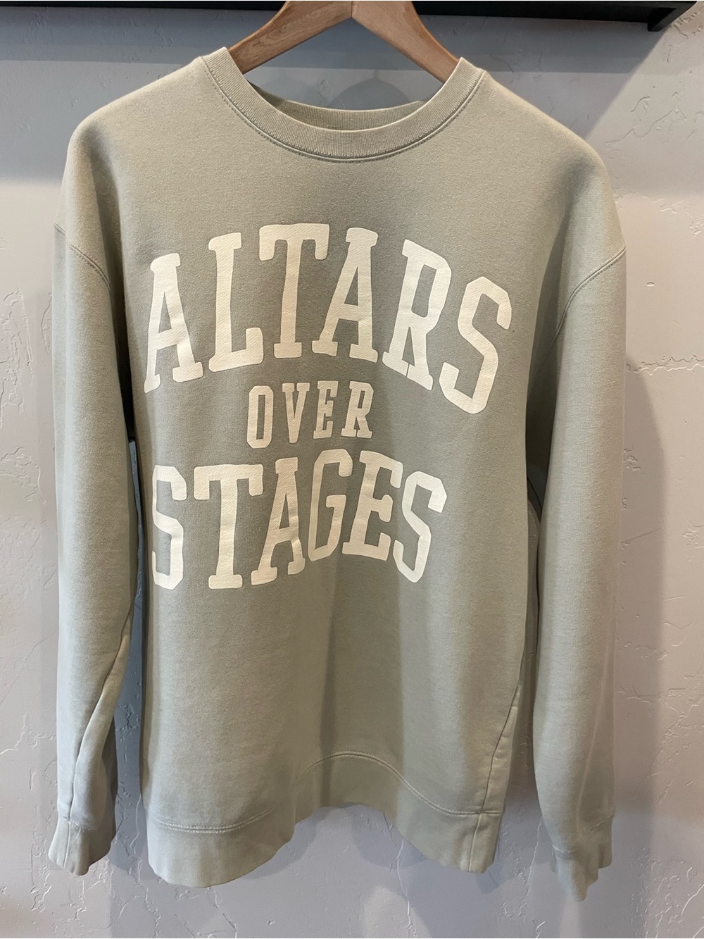 New Altars Over Stages Sage Crewneck 100% cotton Sweatshirt M